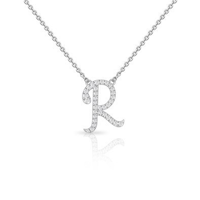 Diamond Cursive Init.  W/Chain
