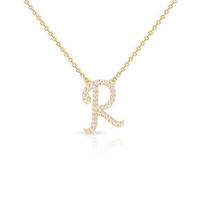 Diamond Cursive Init.  W/Chain