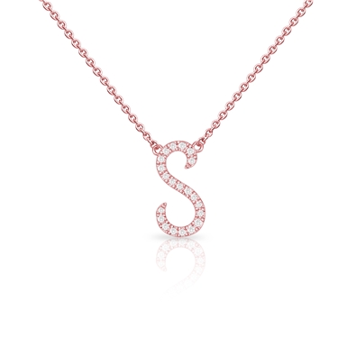Diamond Cursive Init.  W/Chain