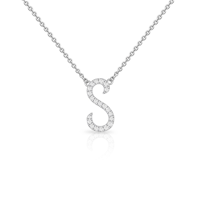 Diamond Cursive Init.  W/Chain