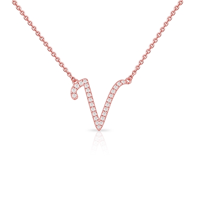 Diamond Cursive Init.  W/Chain