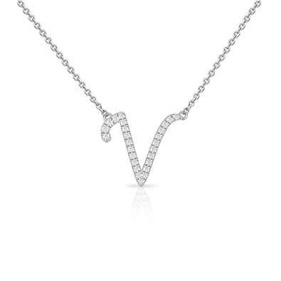 Diamond Cursive Init.  W/Chain