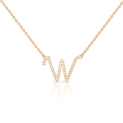 Diamond Cursive Init.  W/Chain