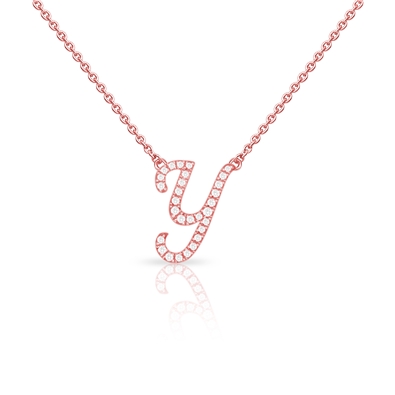 Diamond Cursive Init.  W/Chain