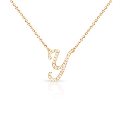 Diamond Cursive Init.  W/Chain