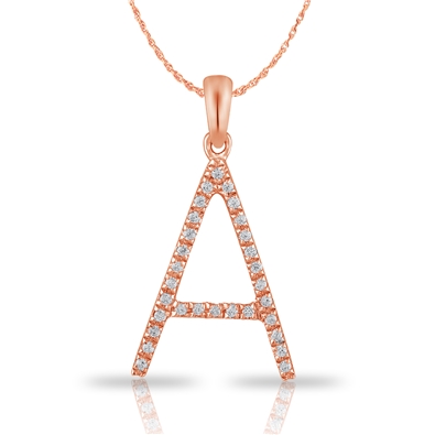 Diamond Bold Initial Pendant A