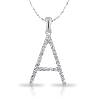 Diamond Bold Initial Pendant A