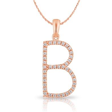 Diamond Bold Initial Pendant B