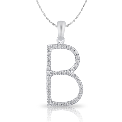 Diamond Bold Initial Pendant B