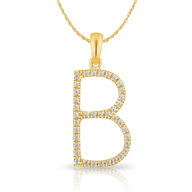 Diamond Bold Initial Pendant B