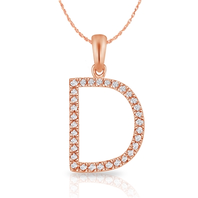 Diamond Bold Initial Pendant D