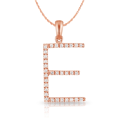 Diamond Bold Initial Pendant E
