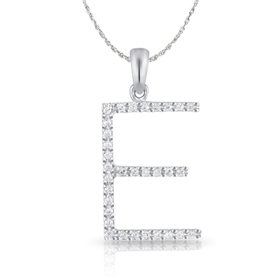 Diamond Bold Initial Pendant E