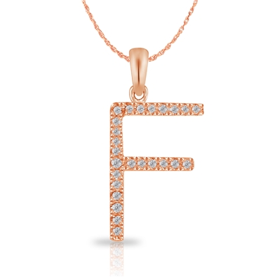 Diamond Bold Initial Pendant F