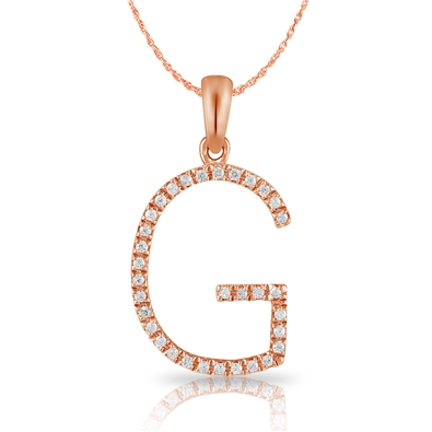Diamond Bold Initial Pendant G