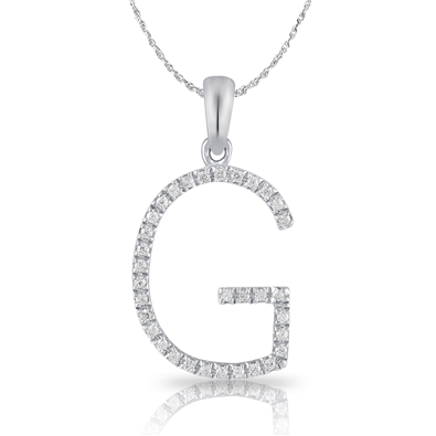 Diamond Bold Initial Pendant G