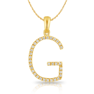 Diamond Bold Initial Pendant G