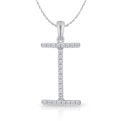 Diamond Bold Initial Pendant I