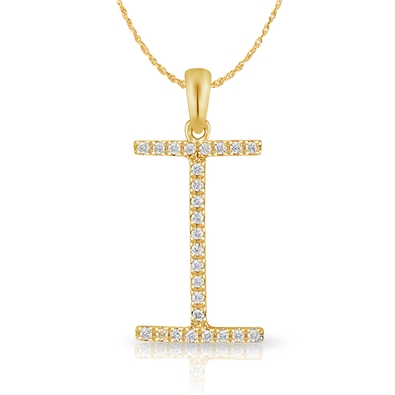 Diamond Bold Initial Pendant I
