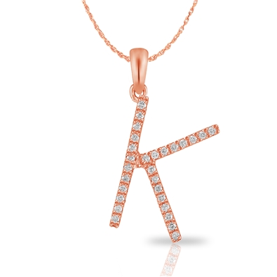 Diamond Bold Initial Pendant K