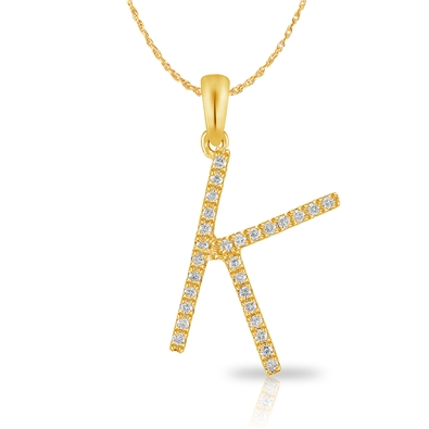 Diamond Bold Initial Pendant K