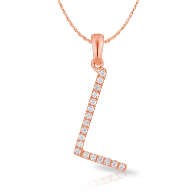 Diamond Bold Initial Pendant L