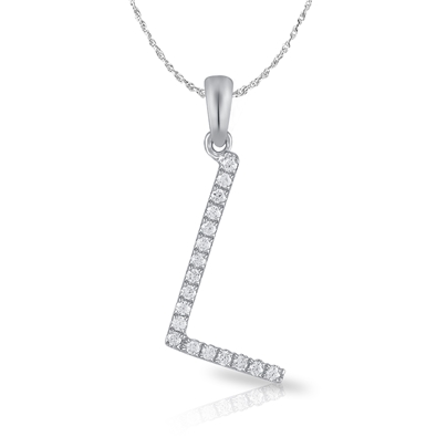 Diamond Bold Initial Pendant L