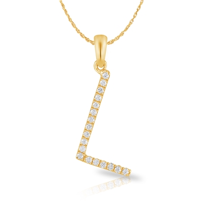 Diamond Bold Initial Pendant L