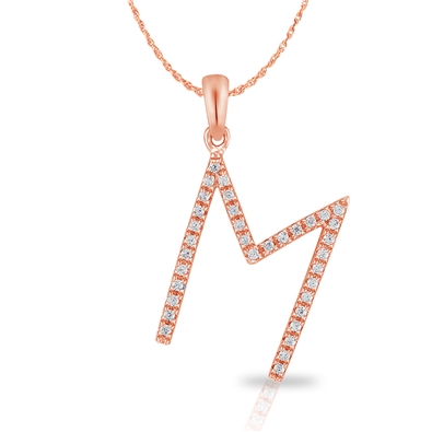 Diamond Bold Initial Pendant M