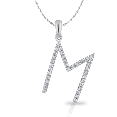 Diamond Bold Initial Pendant M