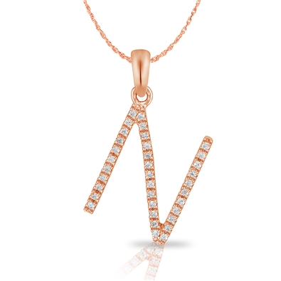 Diamond Bold Initial Pendant N