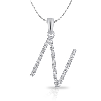 Diamond Bold Initial Pendant N