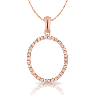 Diamond Bold Initial Pendant O