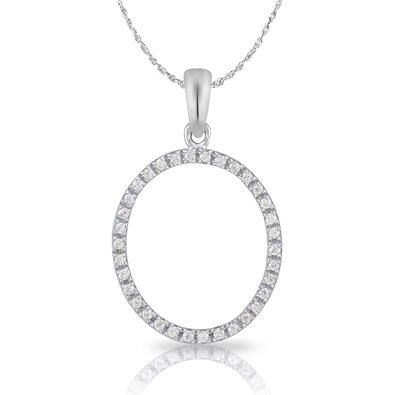 Diamond Bold Initial Pendant O