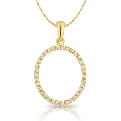 Diamond Bold Initial Pendant O