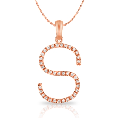 Diamond Bold Initial Pendant S