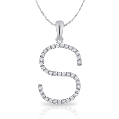 Diamond Bold Initial Pendant S