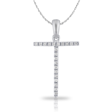 Diamond Bold Initial Pendant T
