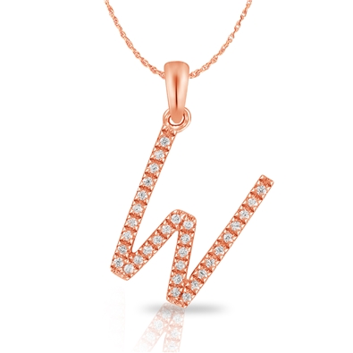 Diamond Bold Initial Pendant W
