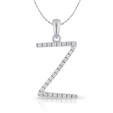Diamond Bold Initial Pendant Z