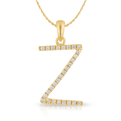 Diamond Bold Initial Pendant Z