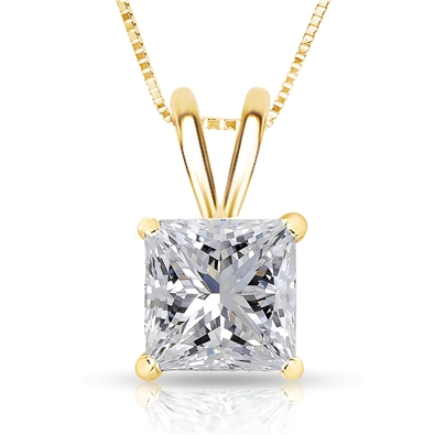 Princess cut Dia. Pndt w/chain