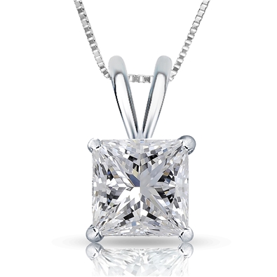 Princess cut Dia. Pndt w/chain