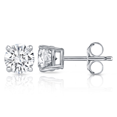 Round Diamond Stud Earrings