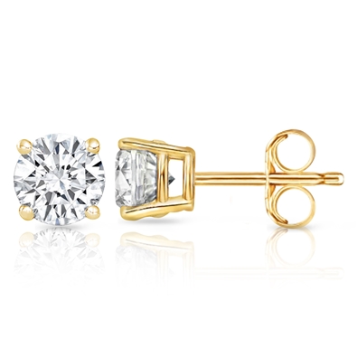 Round Diamond Stud Earrings