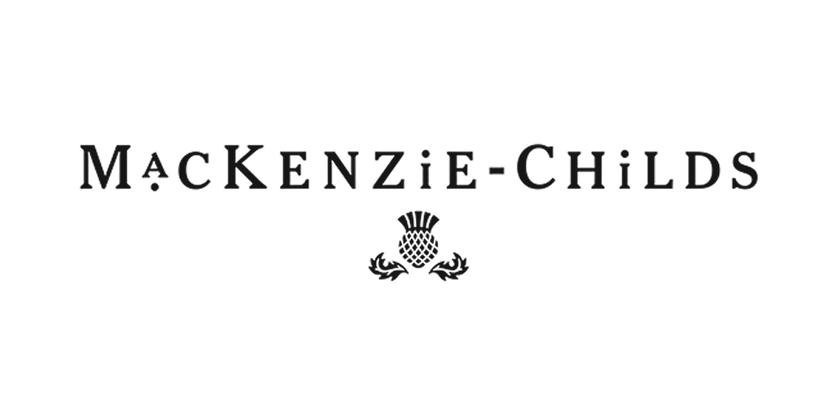 MacKenzie-Childs logo with a pineapple crest beneath the brand name